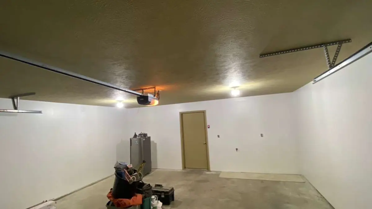 Garage interior with light walls